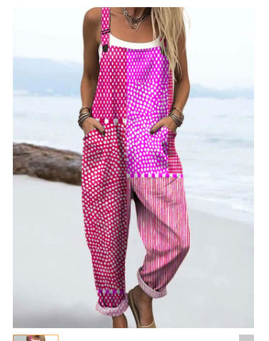 Digital 3D Print Casual Suspender Overalls BEUPFORLIFE.com