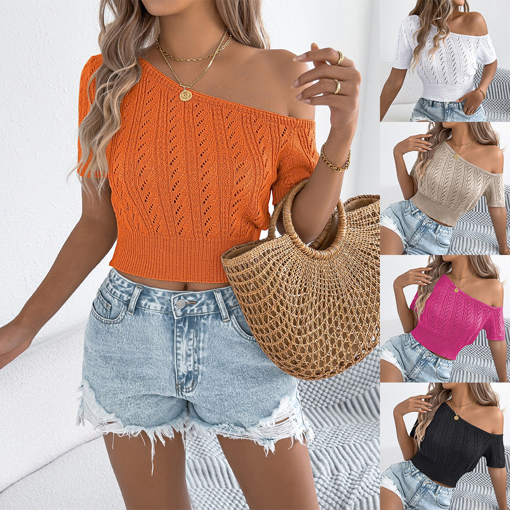 Short-sleeved Navel Top Short Sweater Be Up For Life