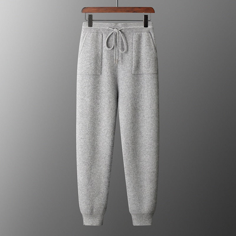 Solid Color Hooded Knitted Sweatshirt Pants Set BEUPFORLIFE.com