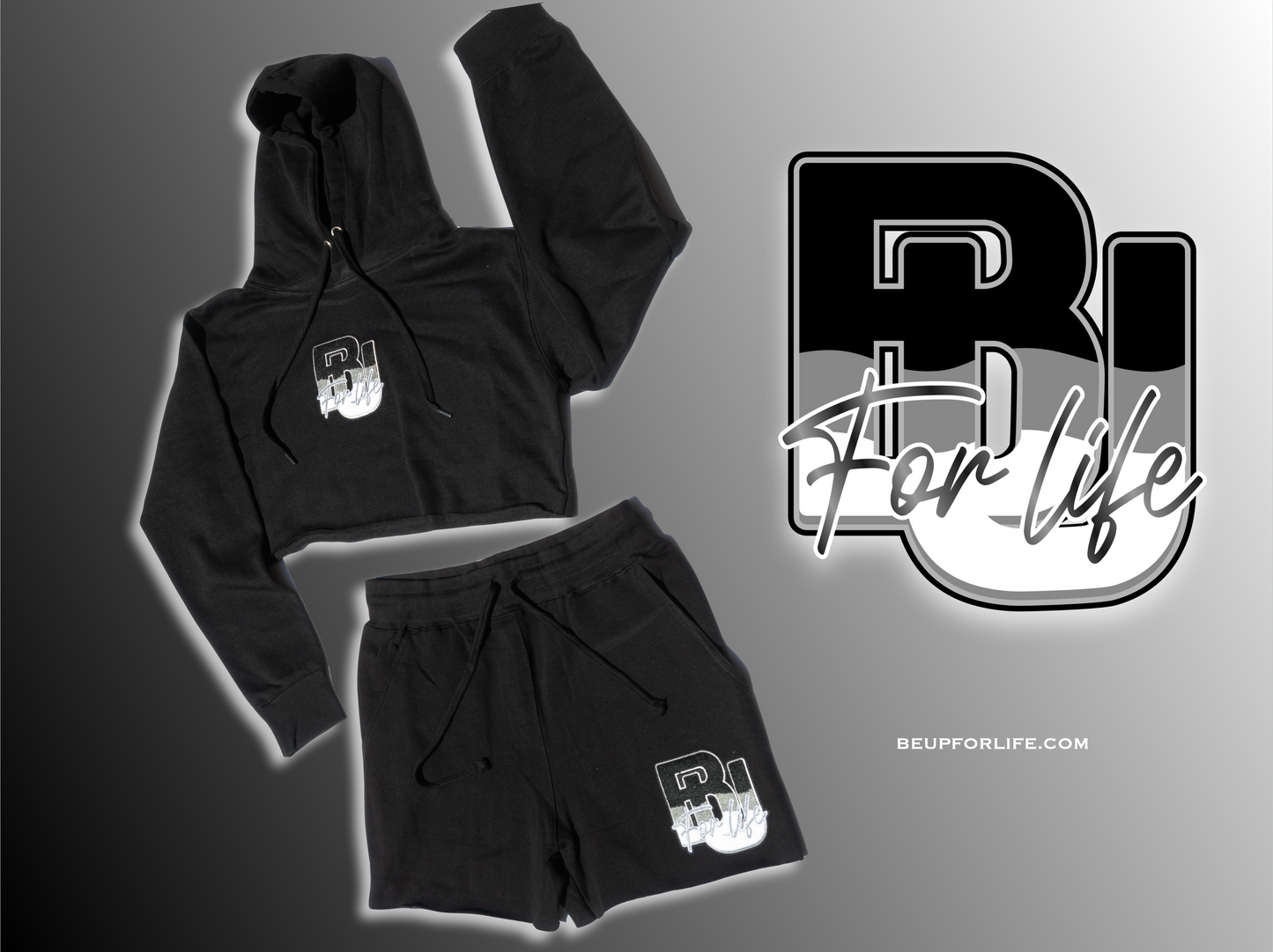 Ladies Crop Top Fleece Short Set - BEUPFORLIFE.com