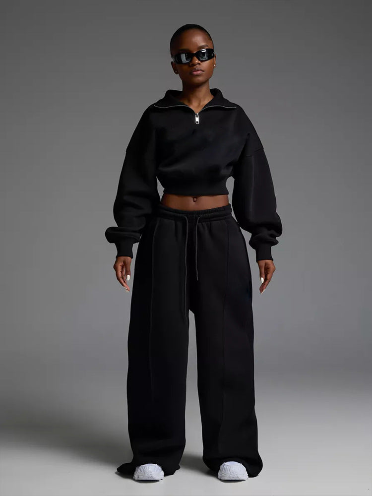 Sweater Laced Pants Casual Two-piece Suit