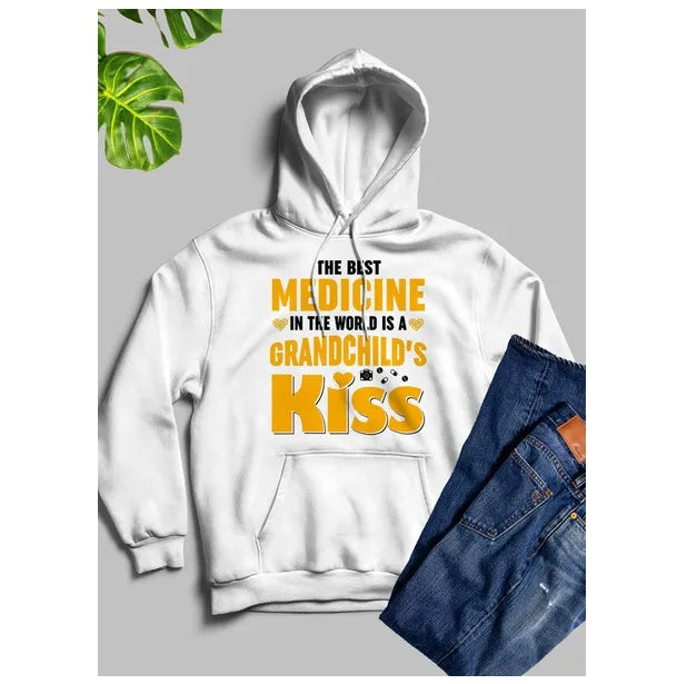 The Best Medicine In The World Is A Grandchild's Kiss Hoodie BEUPFORLIFE.com