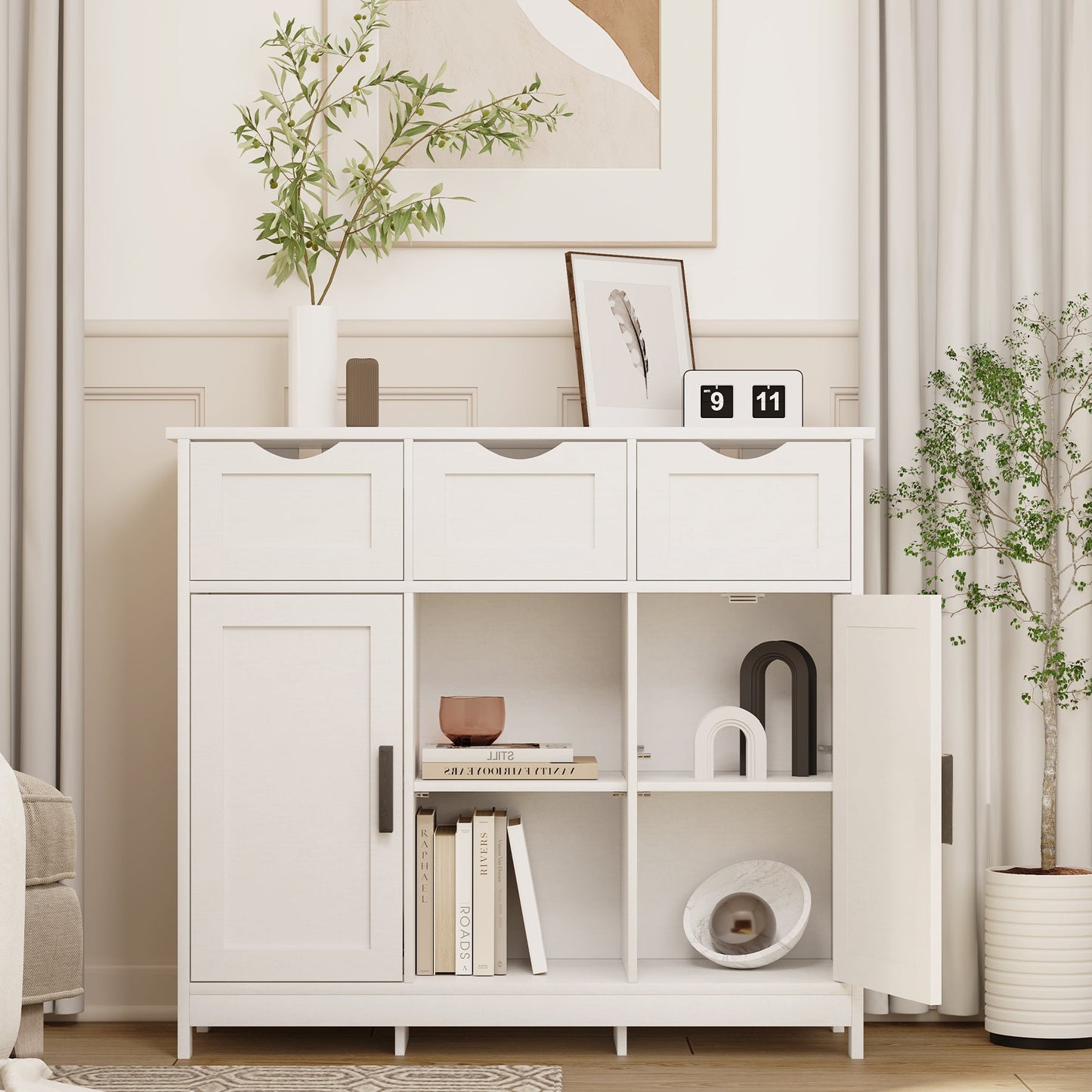 Cabinet With Drawers And Shelves - White BEUPFORLIFE.com