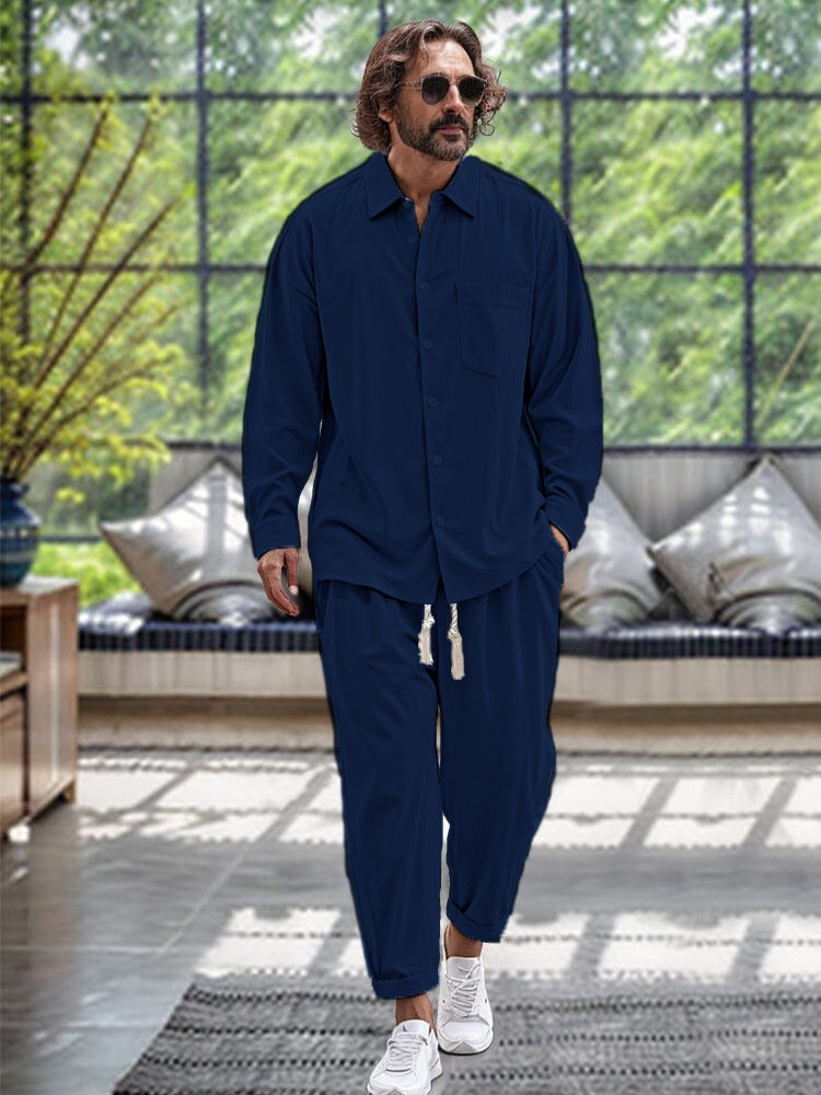 Men's Cotton & Linen Two-piece Suit Be Up For Life