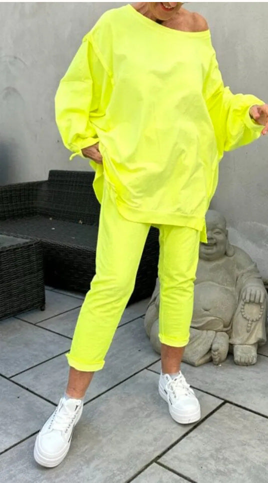 Round Neck Long Sleeve Two-piece Chill Wear