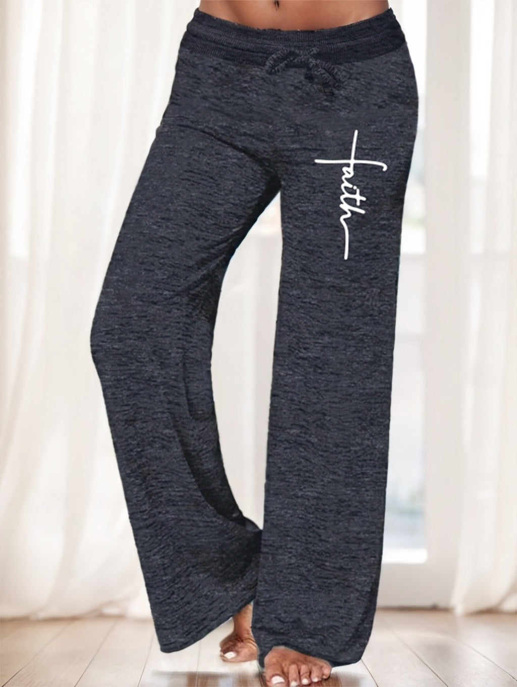 Solid-colored Wide-leg FAITH Pants Be Up For Life