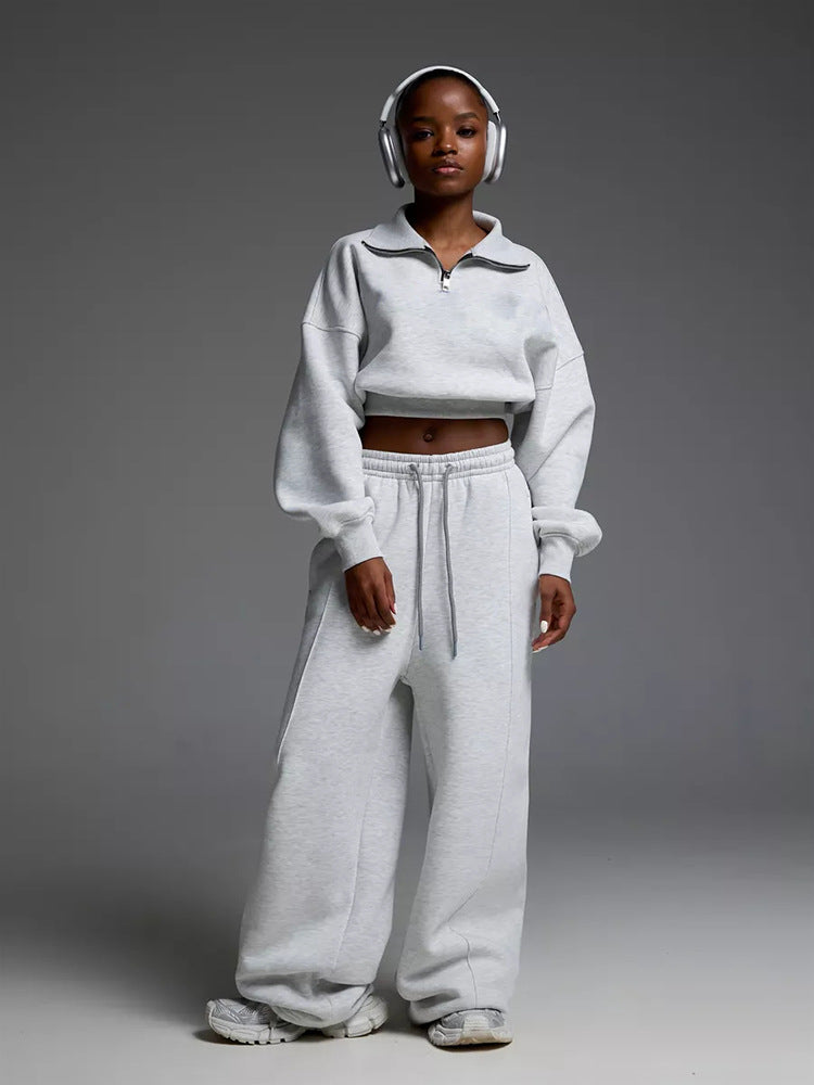 Sweater Laced Pants Casual Two-piece Suit