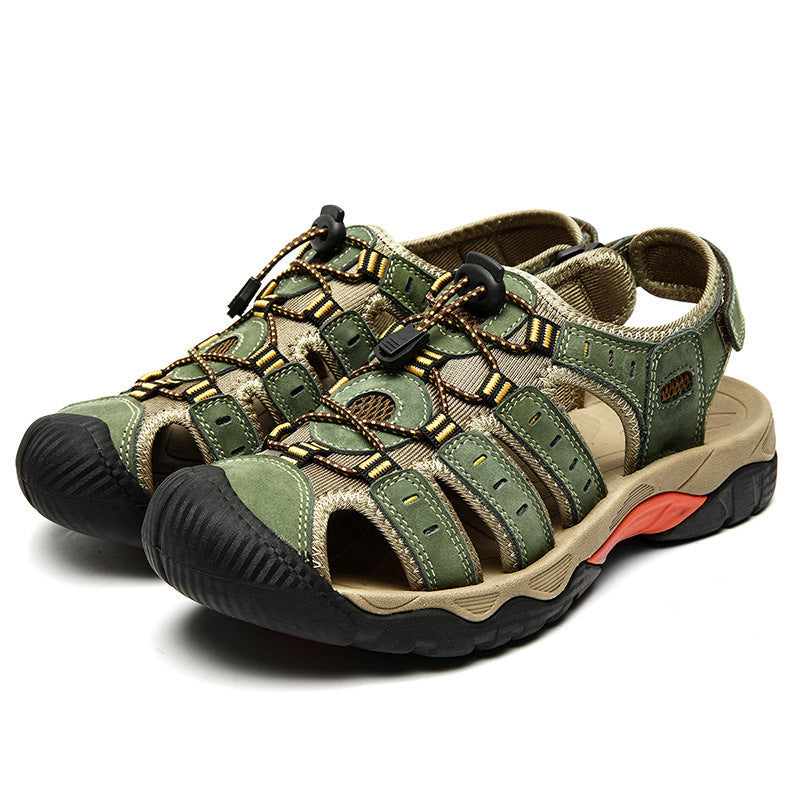 First Layer Cowhide Closed Toe Outdoor Sandals BEUPFORLIFE.com