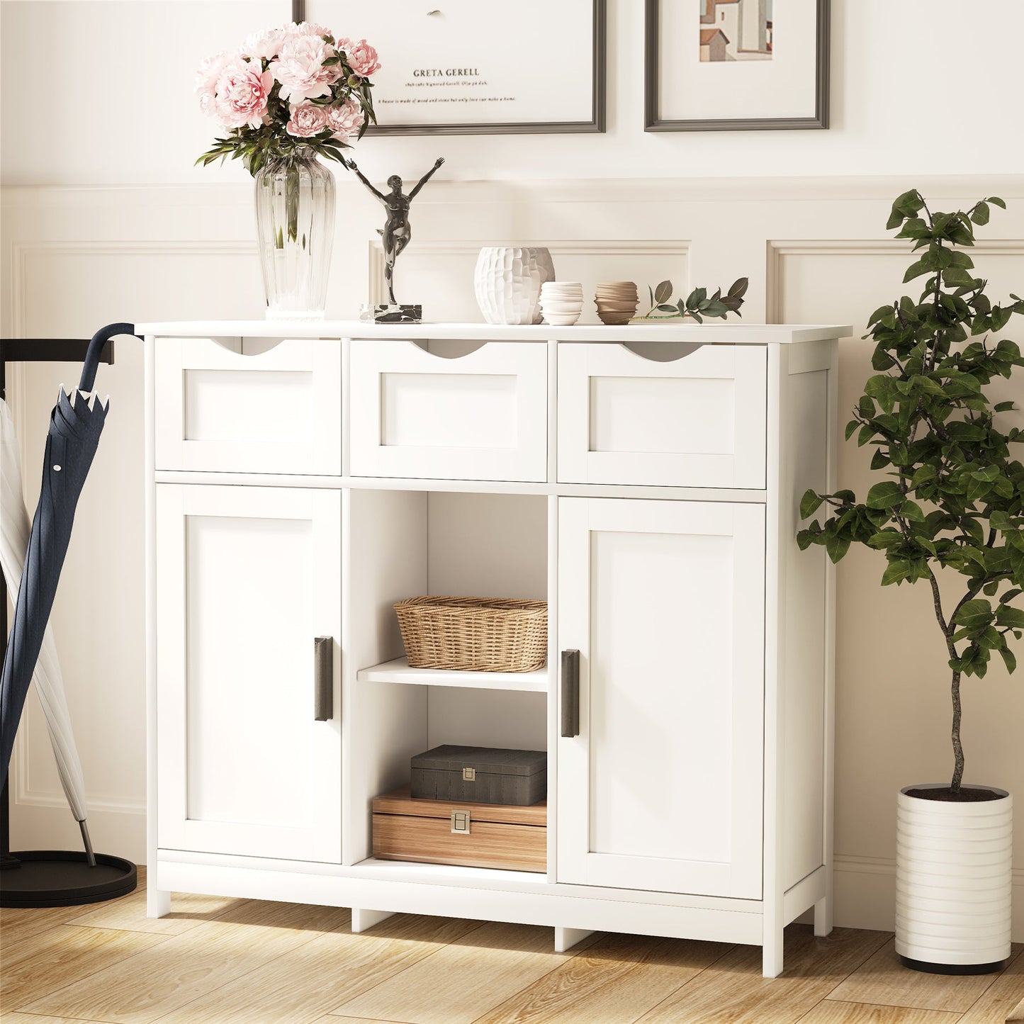 Cabinet With Drawers And Shelves - White BEUPFORLIFE.com