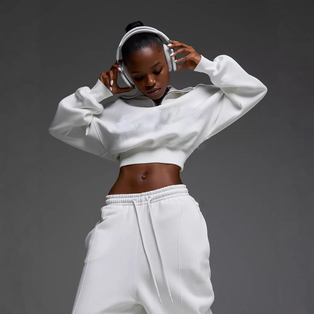 Sweater Laced Pants Casual Two-piece Suit