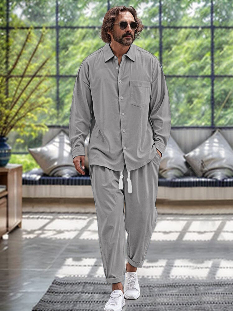 Men's Cotton & Linen Two-piece Suit Be Up For Life