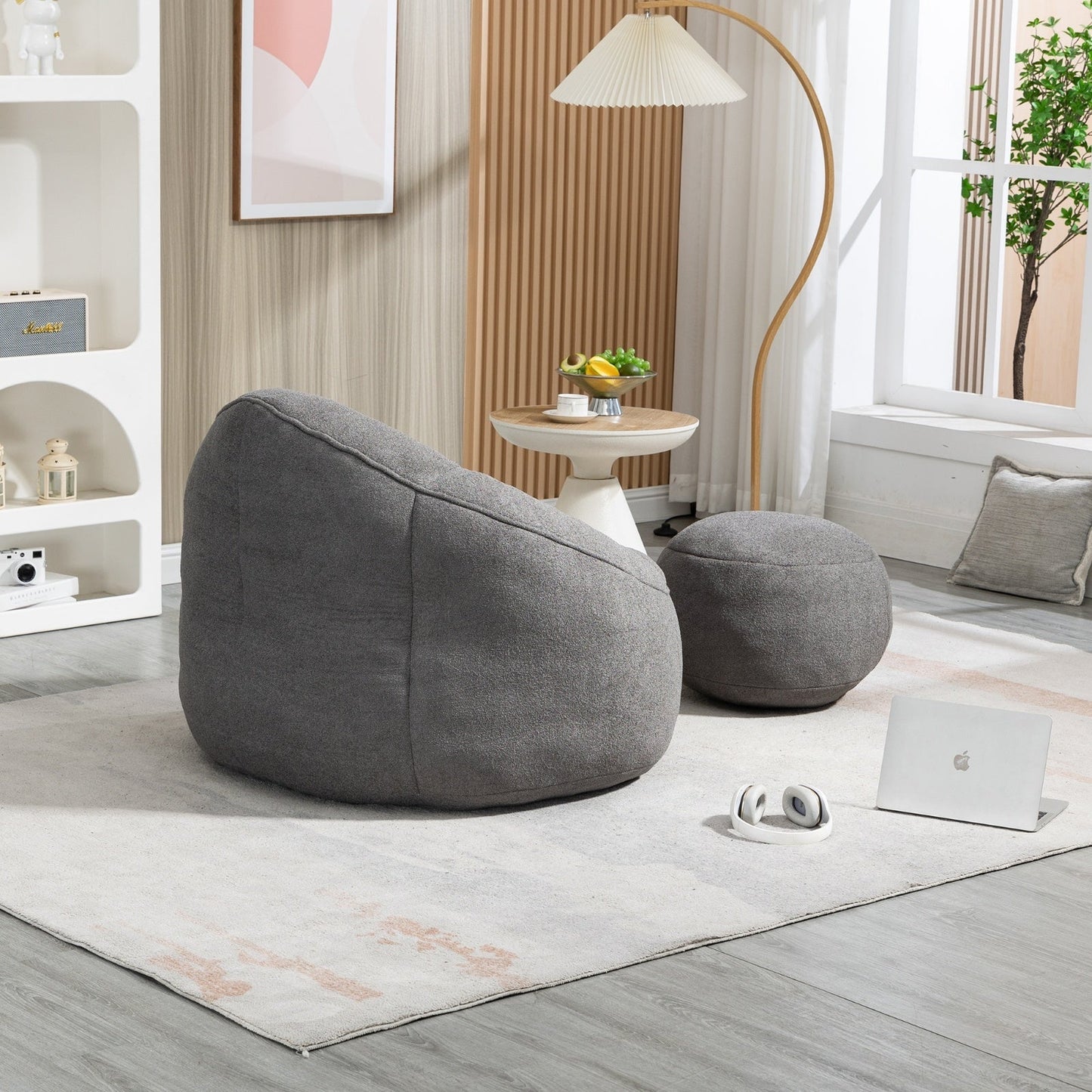 Bean Bag Sofa Chair with Padded Footrest BEUPFORLIFE.com