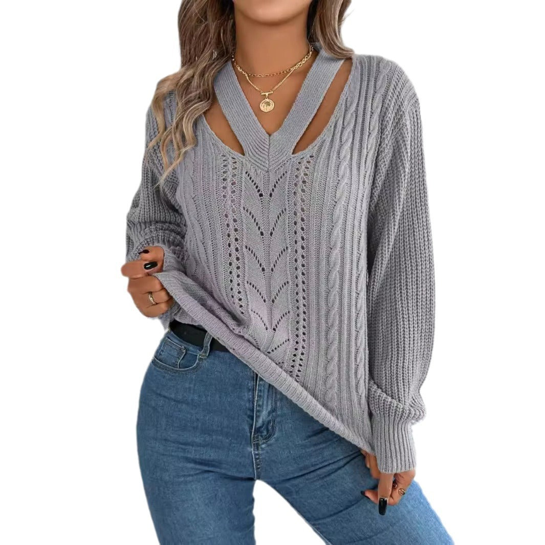 V-neck Twist Pullover Sweater Be Up For Life