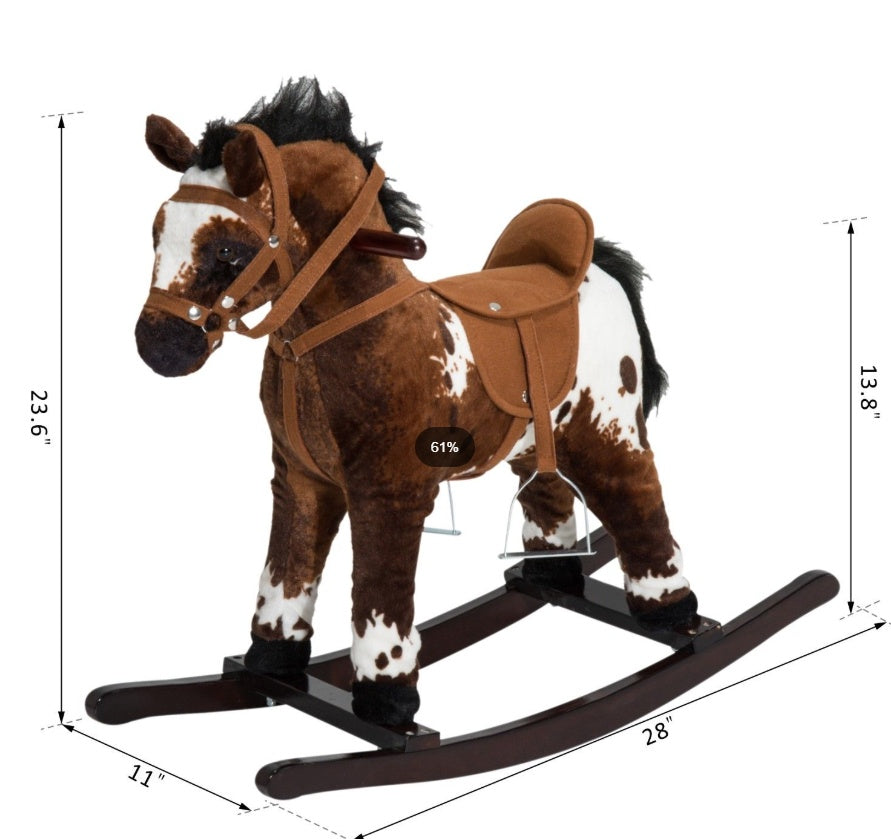 Rocking Horse Kids Plush Ride-On BEUPFORLIFE.com