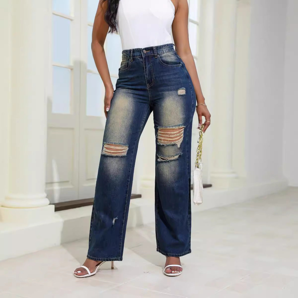 High Waist Ripped Jeans Be Up For Life