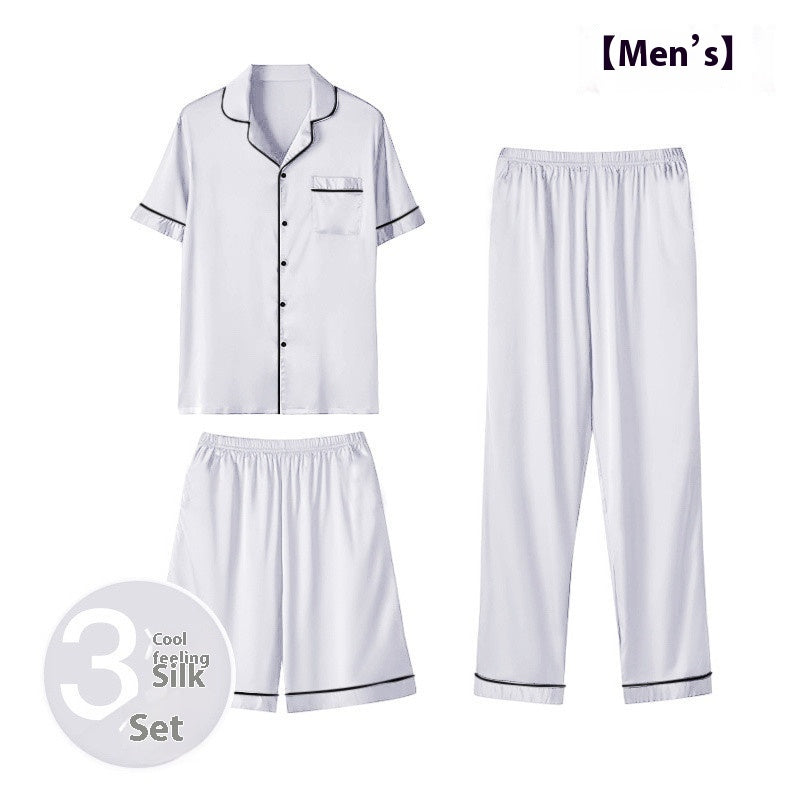 Ice Silk Be Up at Night Three-piece Pajamas BEUPFORLIFE.com