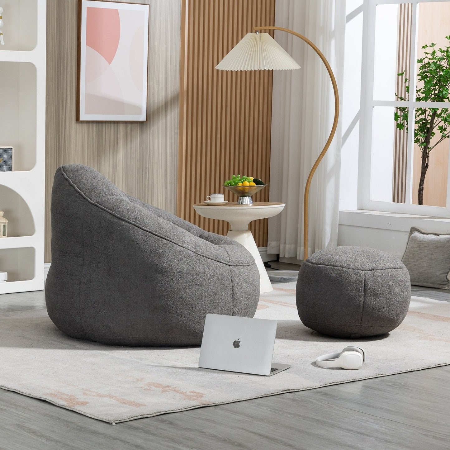 Bean Bag Sofa Chair with Padded Footrest BEUPFORLIFE.com