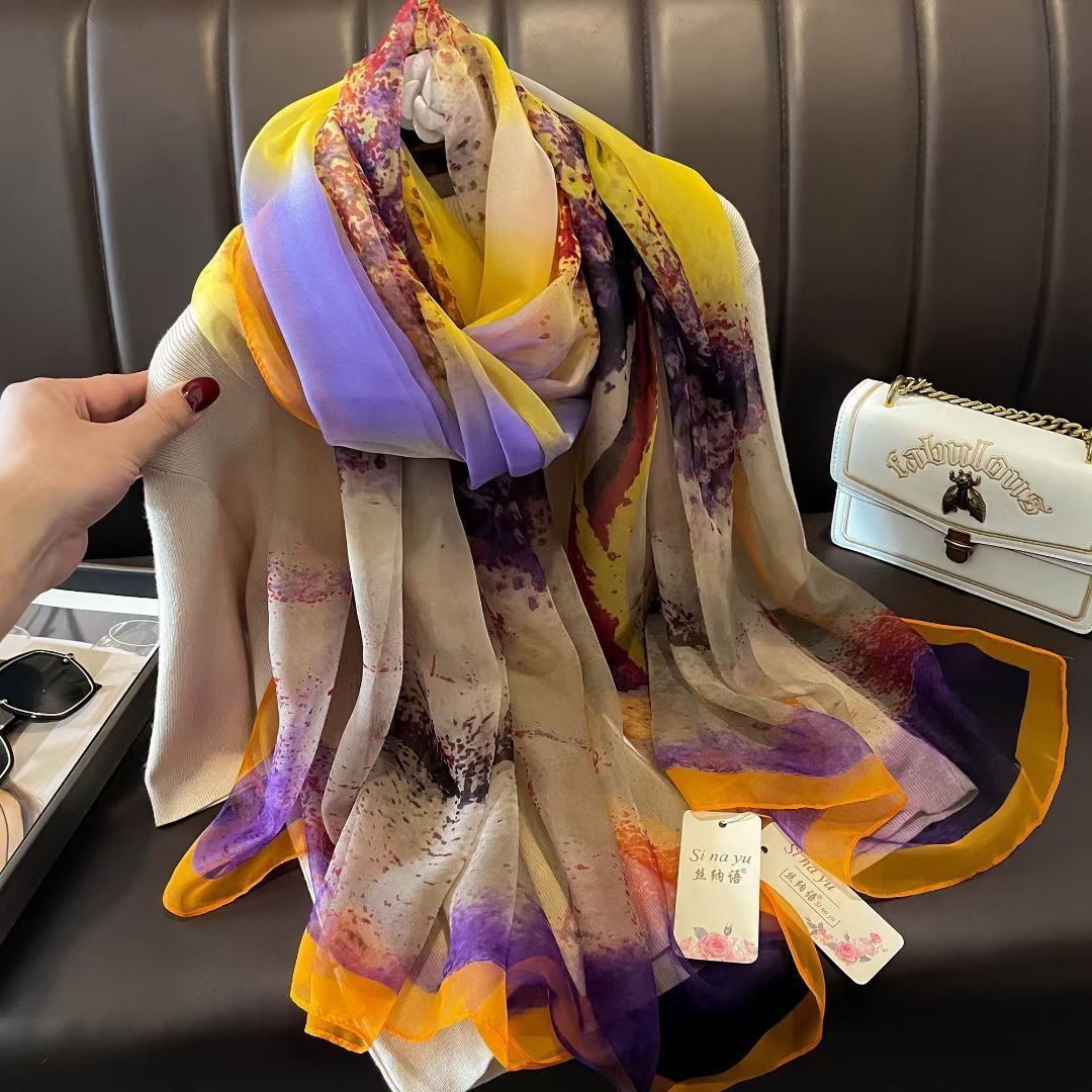 Elegant Silk Design Scarf BEUPFORLIFE.com