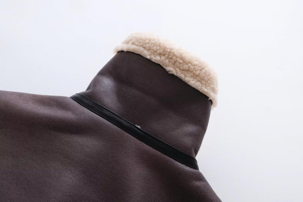 Suede Fur Integrated Motorcycle Jacket BEUPFORLIFE.com