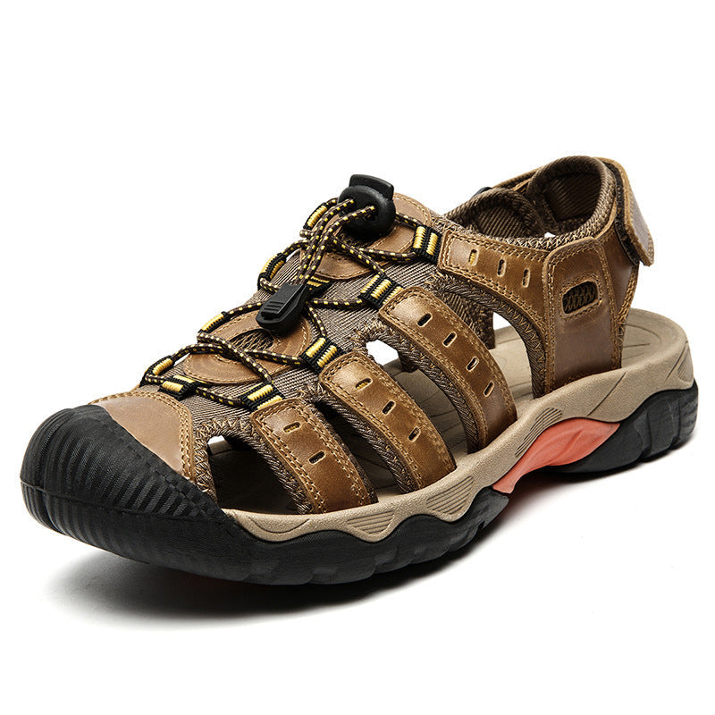 First Layer Cowhide Closed Toe Outdoor Sandals BEUPFORLIFE.com