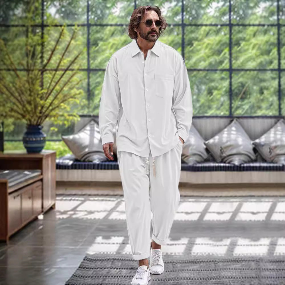 Men's Cotton & Linen Two-piece Suit Be Up For Life