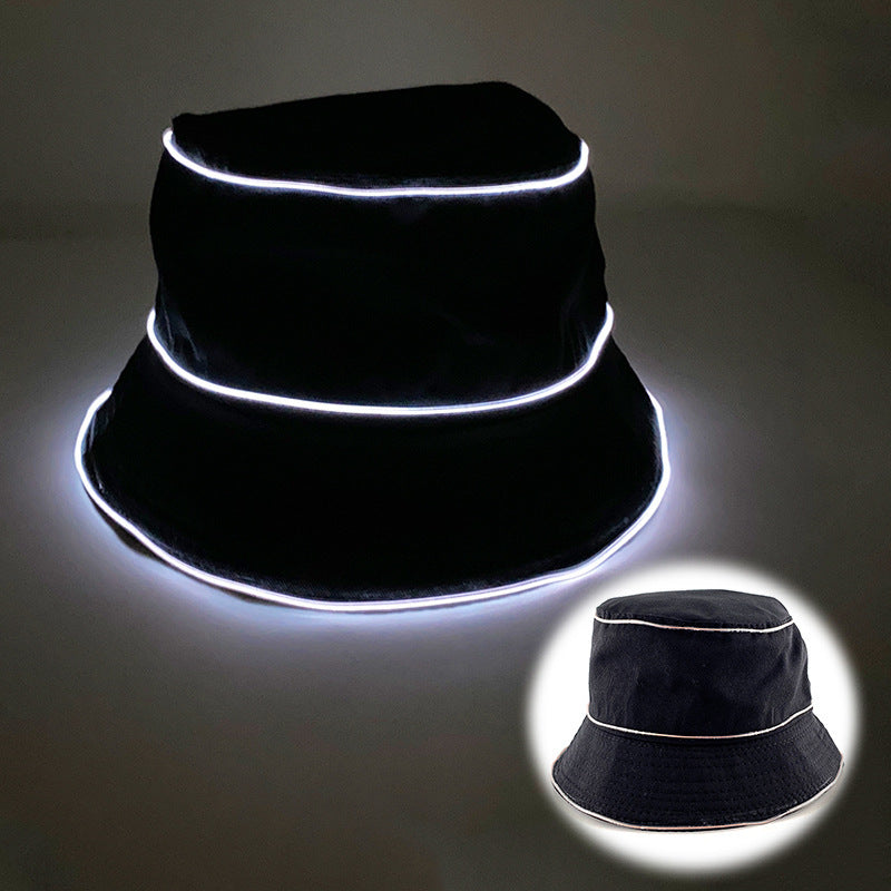 LED Luminous Unisex Solid Color Flat Top Sun Hat BEUPFORLIFE.com
