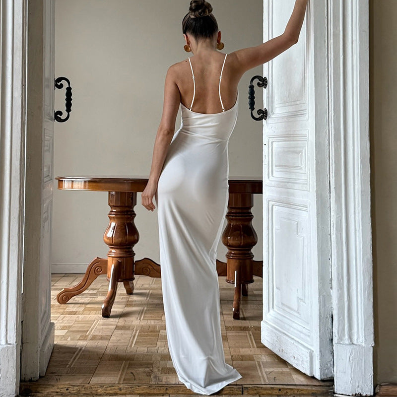 Backless Hollow-out Halter Sling Dress BEUPFORLIFE.com
