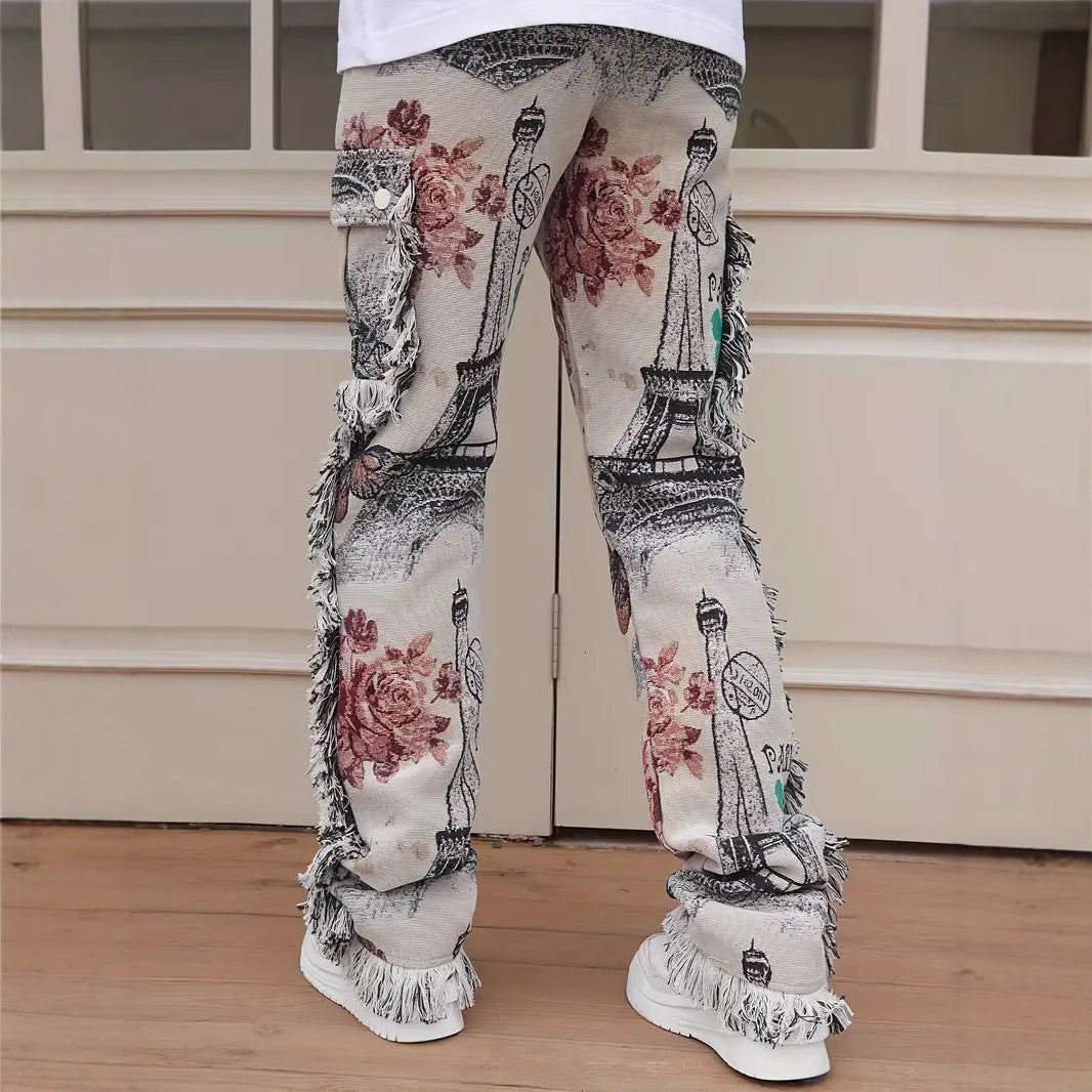 Digital Printed Slim Fit Jeans Be Up For Life