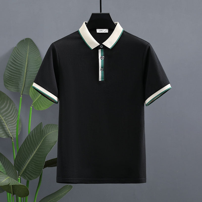 Pearl Cotton Polo Shirt Short-sleeved