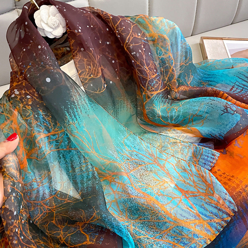 Elegant Silk Design Scarf BEUPFORLIFE.com