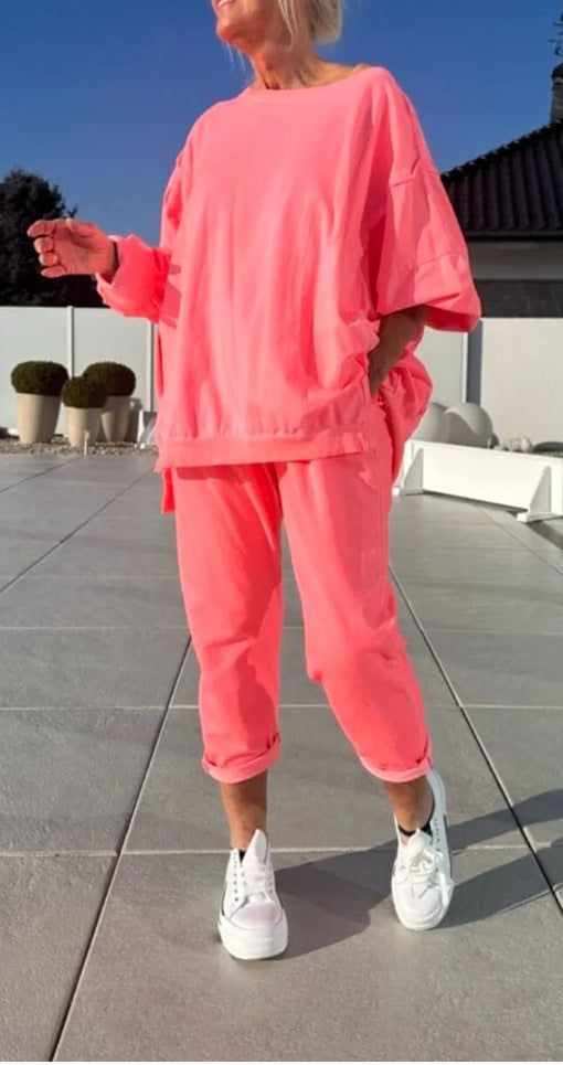 Round Neck Long Sleeve Two-piece Chill Wear