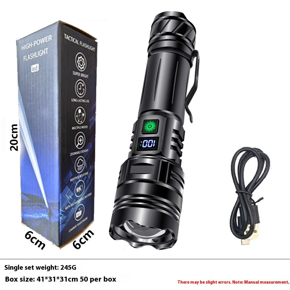 Zoom Digital Rechargeable Super Bright Flashlight Be Up For Life