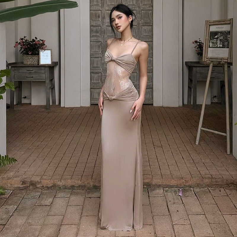 Women's Halter Sleeveless Lace Dress BEUPFORLIFE.com