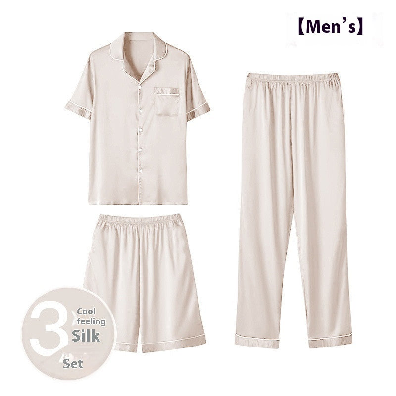 Ice Silk Be Up at Night Three-piece Pajamas BEUPFORLIFE.com