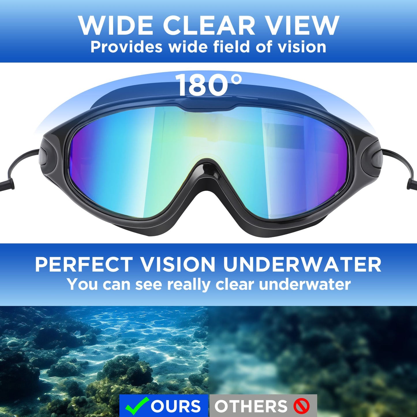 Set of 2 Pairs Of Swimming Goggles BEUPFORLIFE.com