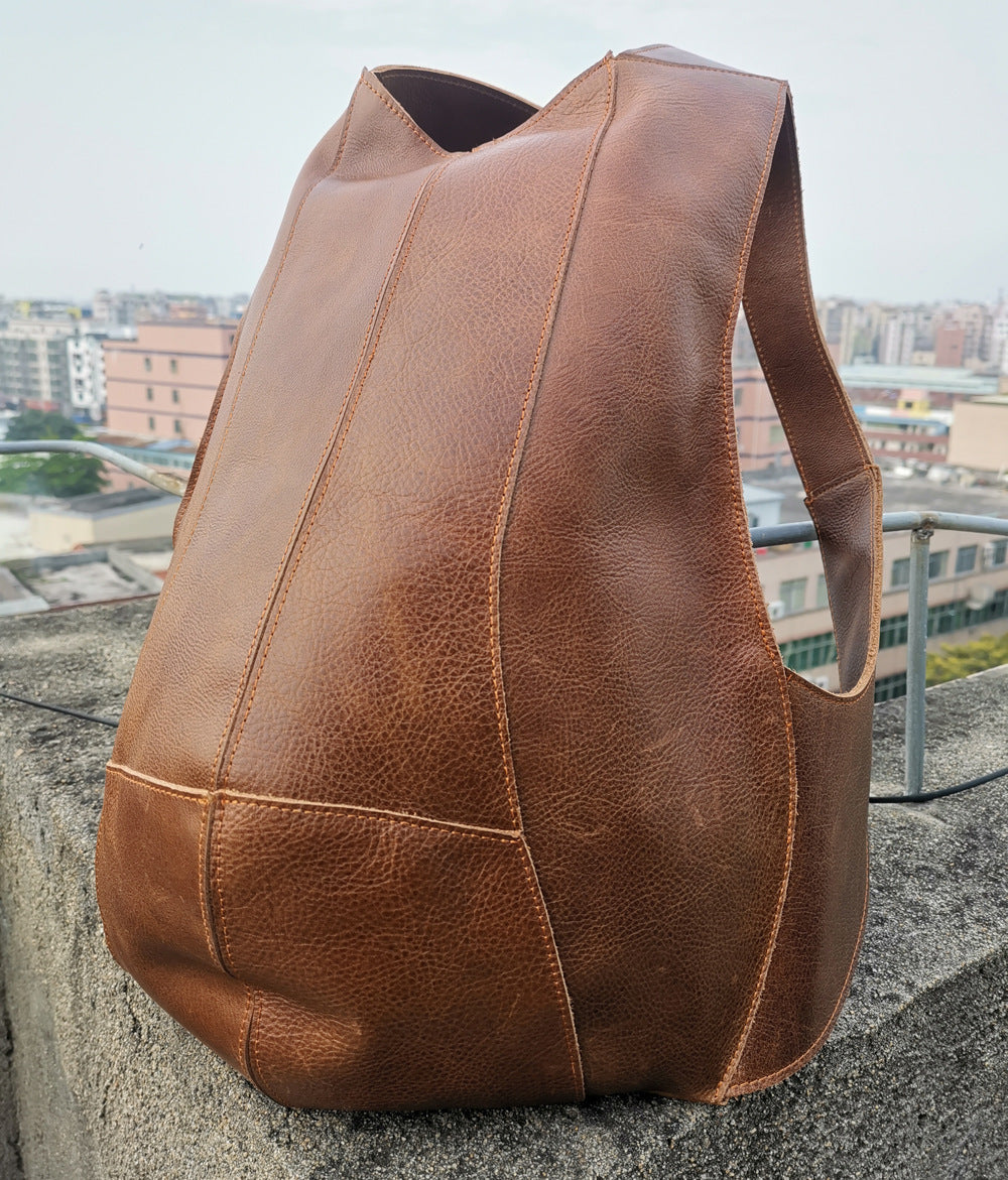 Crazy Horse Leather Backpack BEUPFORLIFE.com