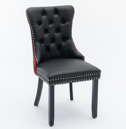 Modern High-End Tufted Solid Wood Contemporary PU & Velvet Upholstered Dining Chair-2 Piece Set BEUPFORLIFE.com
