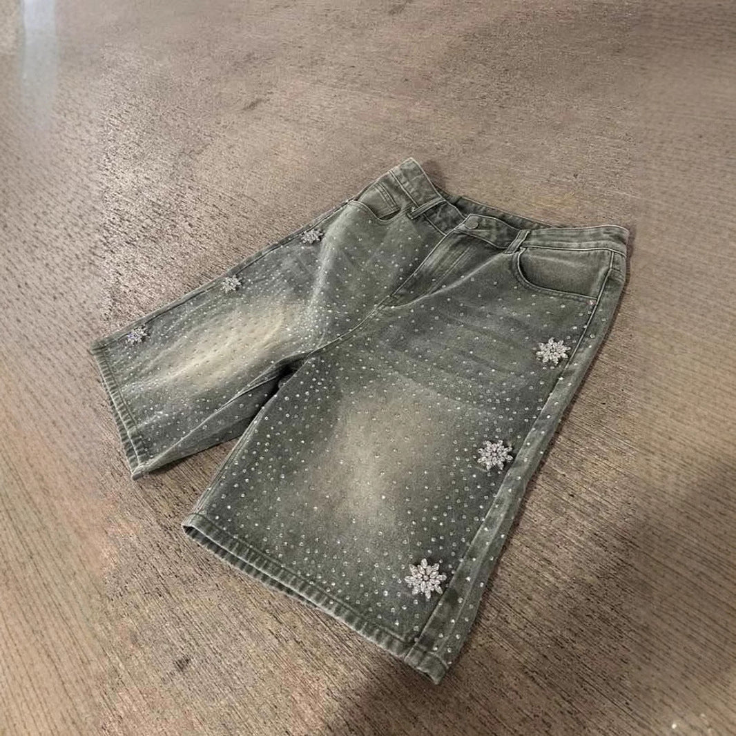 Shine UP Washed Denim Shorts Be Up For Life