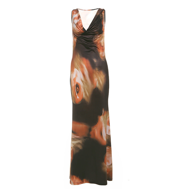 Retro Swing Collar High Waist Long Dress BEUPFORLIFE.com