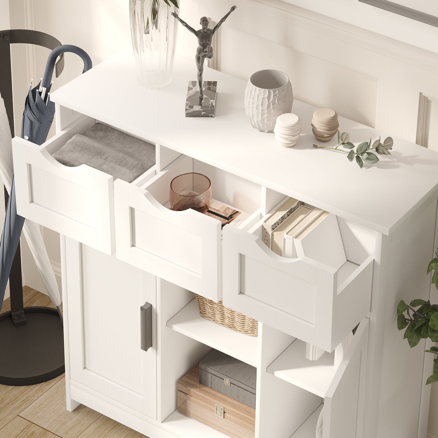 Cabinet With Drawers And Shelves - White BEUPFORLIFE.com