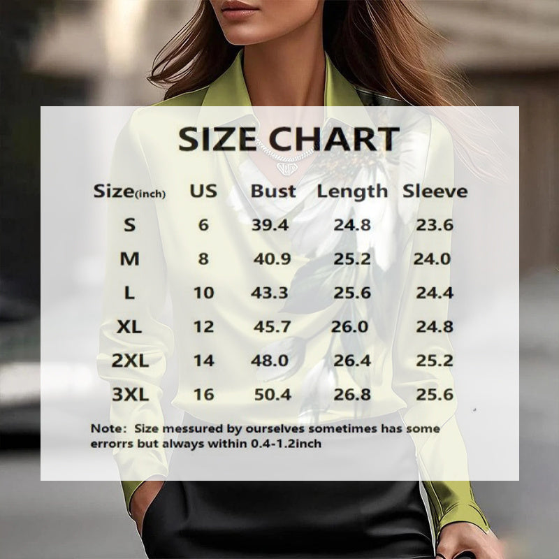 Women's Shirt Collar Long Sleeve Blouse With Floral Print BEUPFORLIFE.com