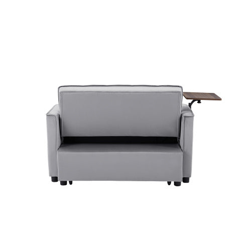 Velvet Loveseat Sleeper Sofa Bed With Side Table BEUPFORLIFE.com
