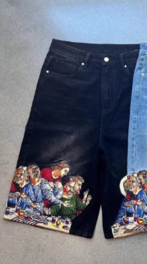 Jesus Printed Jean Shorts BEUPFORLIFE.com