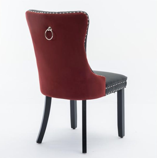 Modern High-End Tufted Solid Wood Contemporary PU & Velvet Upholstered Dining Chair-2 Piece Set BEUPFORLIFE.com