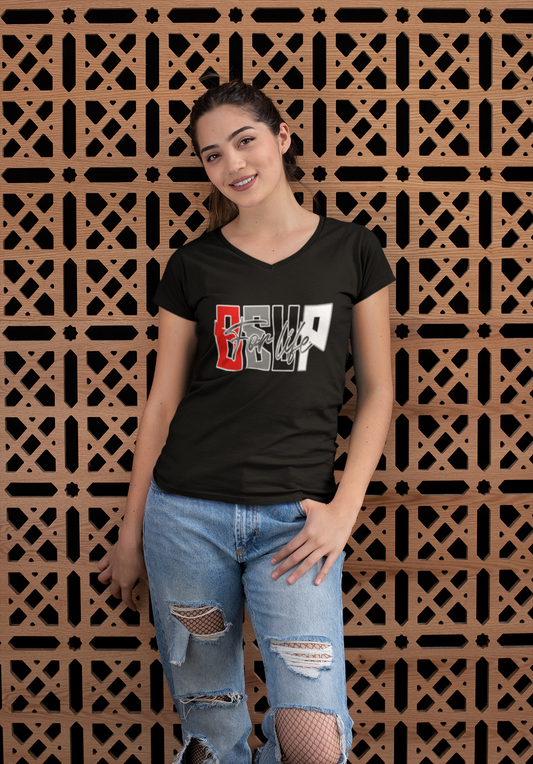 Ladies V-Neck T Shirt - BEUPFORLIFE.com