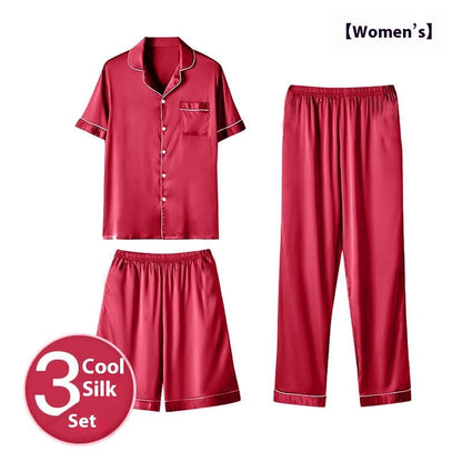 Ice Silk Be Up at Night Three-piece Pajamas BEUPFORLIFE.com