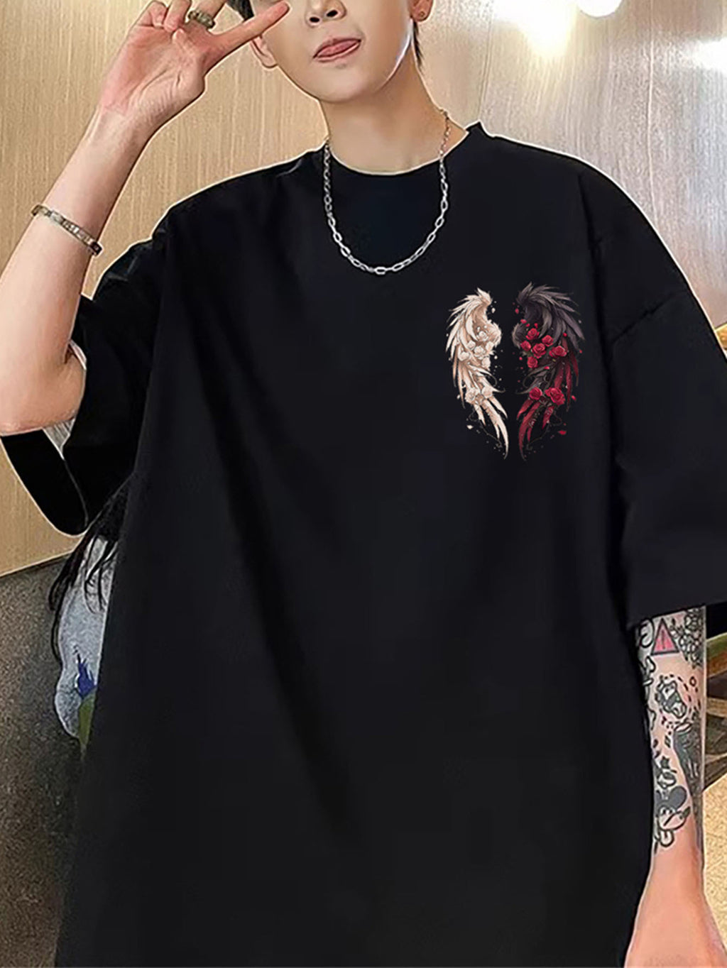 Men's Wing Pattern T-shirt Be Up For Life