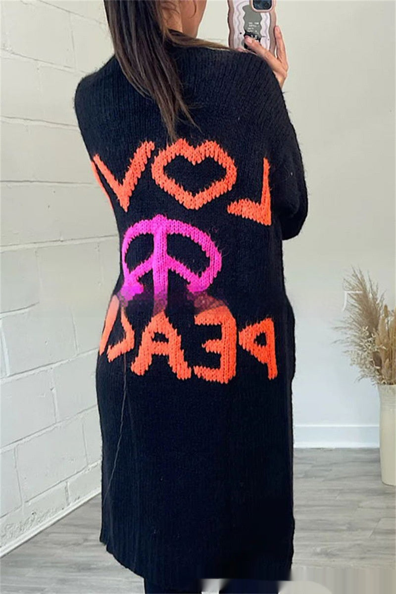 Jacquard Love, Peace Coat Be Up For Life