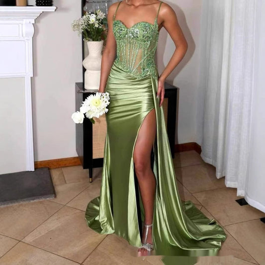 Lovely Satin Strapless Long Dress BEUPFORLIFE.com