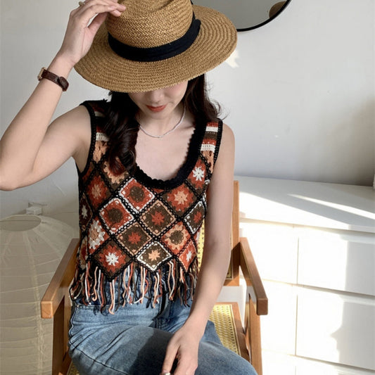 Crocheted Tassel Knitted Camisole BEUPFORLIFE.com